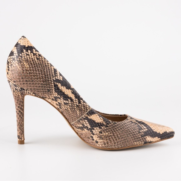 Aldo Snakeskin Heel peach & black women’s 9 - Picture 4 of 10